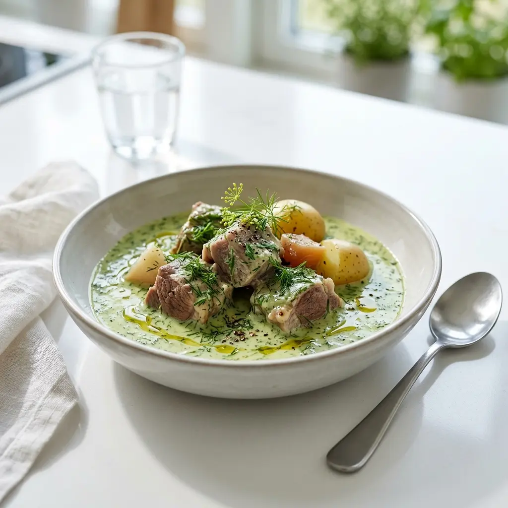 Agneau à l’aneth prêt à servir comme plat maison