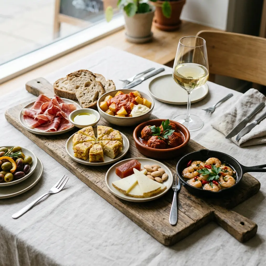 Assortiment de tapas prêt à servir comme plat maison