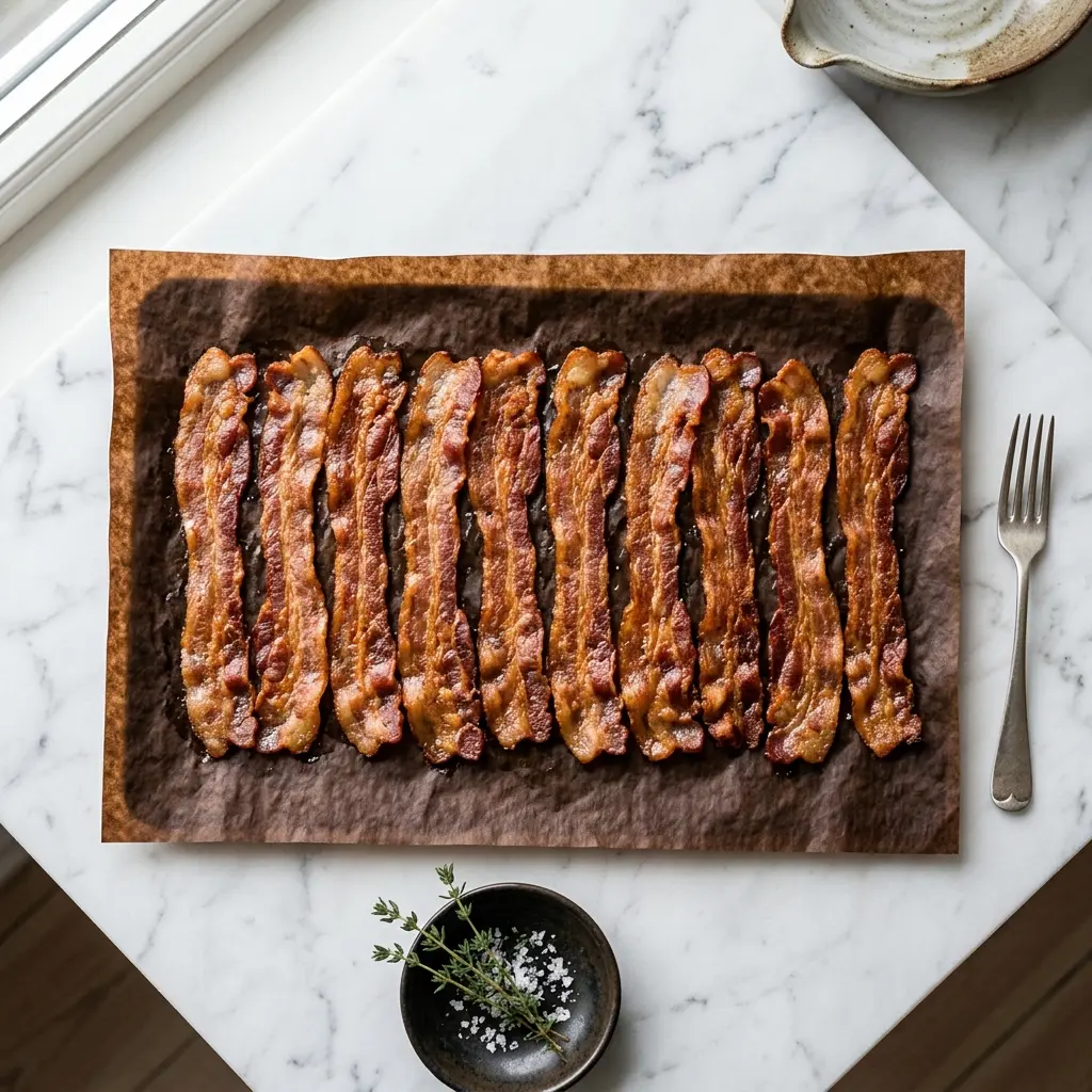 Bacon au four prêt à servir comme plat maison