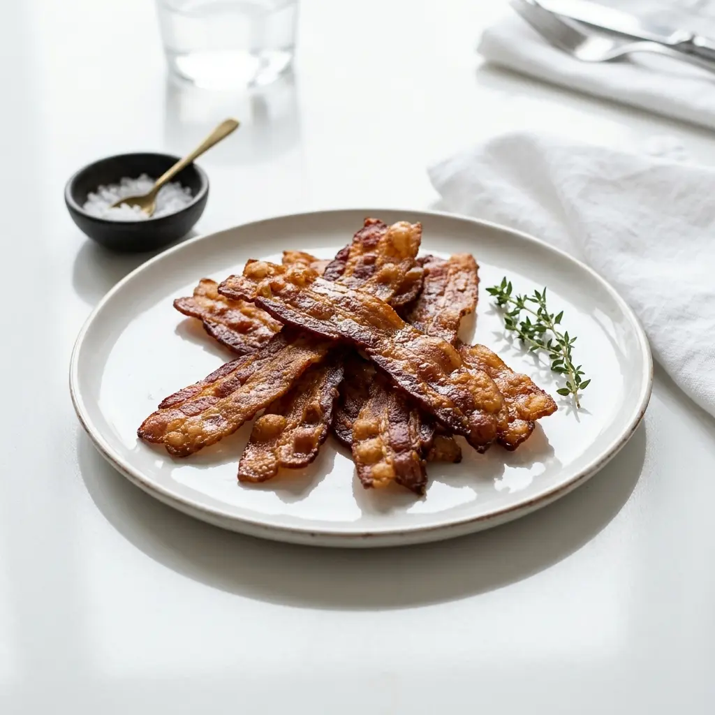 Bacon poêlé prêt à servir comme plat maison