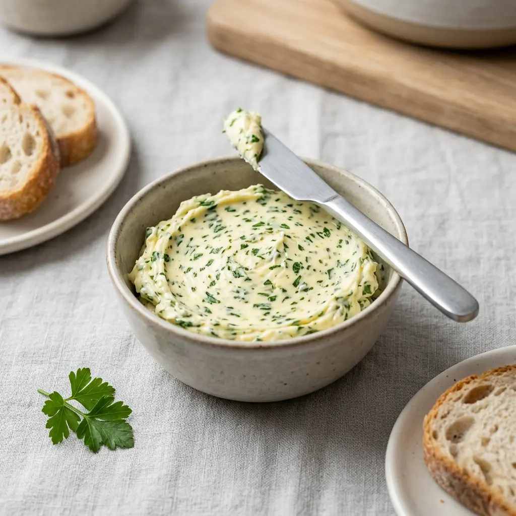 Beurre persillé prêt à servir comme plat maison
