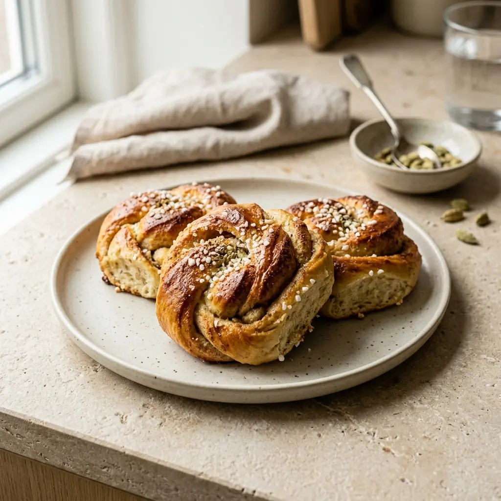 Brioches à la cardamome prêt à servir comme plat maison