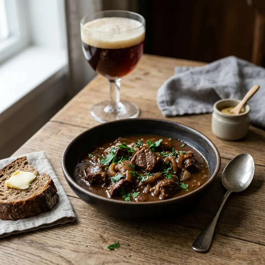 Carbonnade flamande prêt à servir comme plat maison