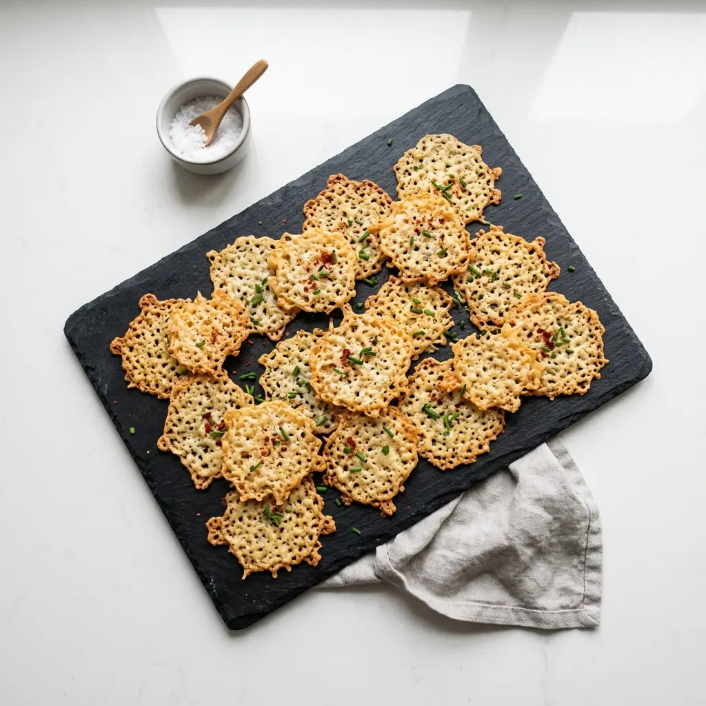 Chips de fromage prêt à servir comme plat maison