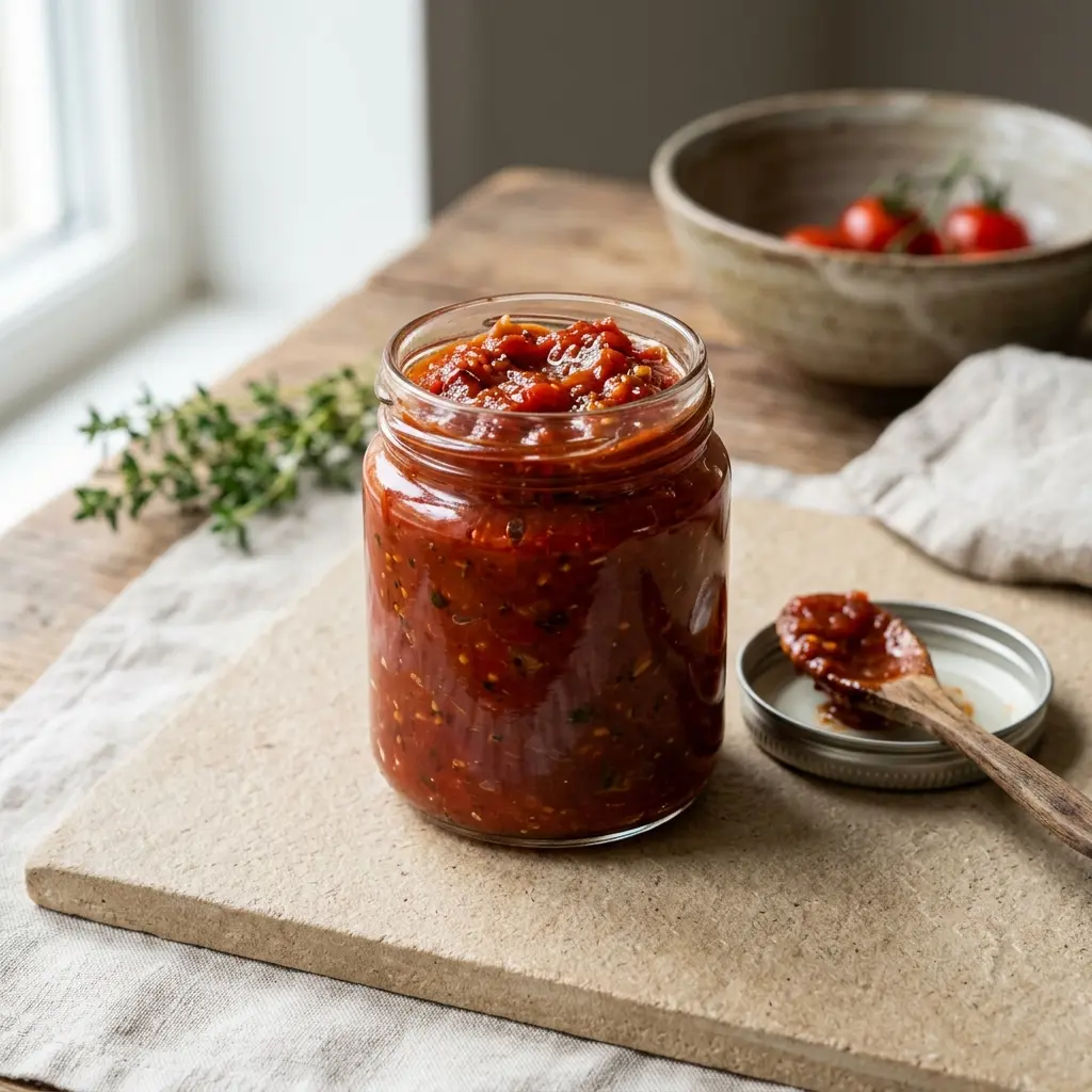 Chutney de tomates prêt à servir comme plat maison