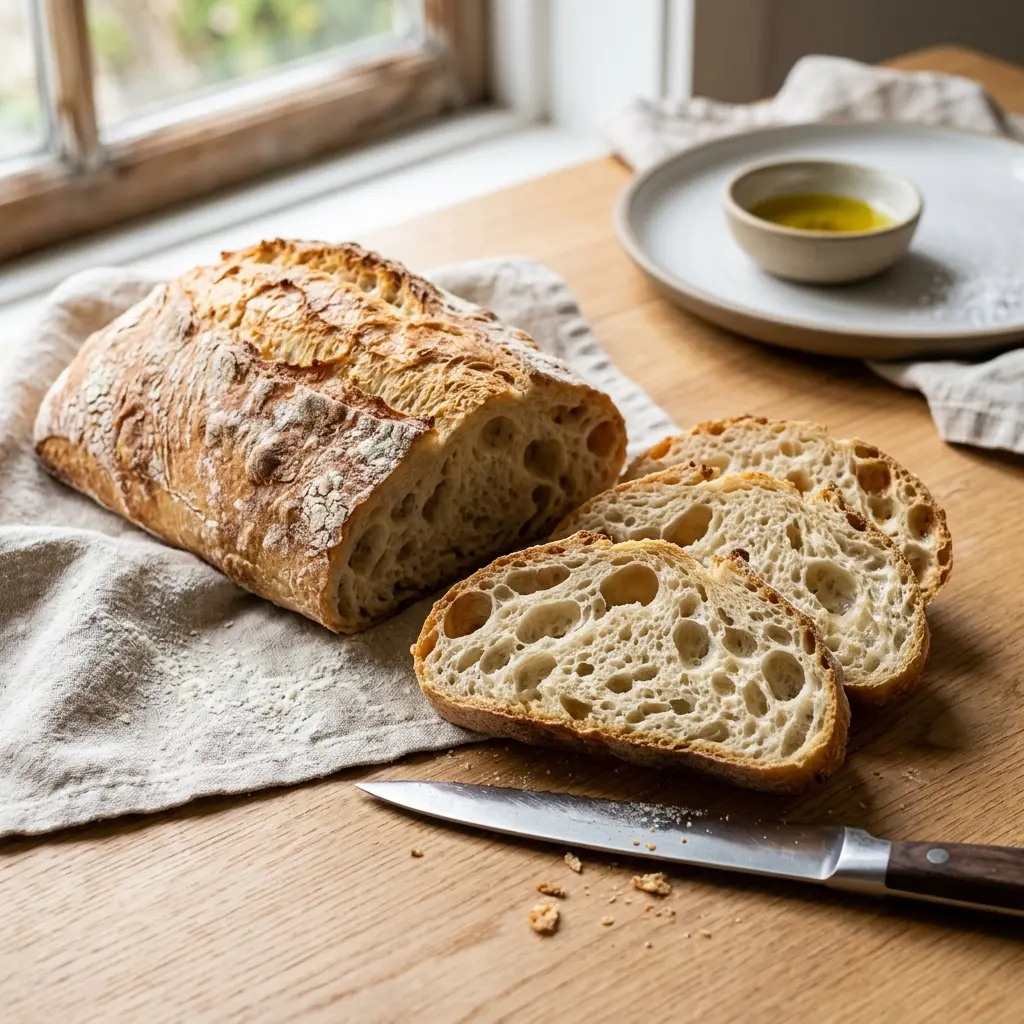 Ciabatta prêt à servir comme plat maison