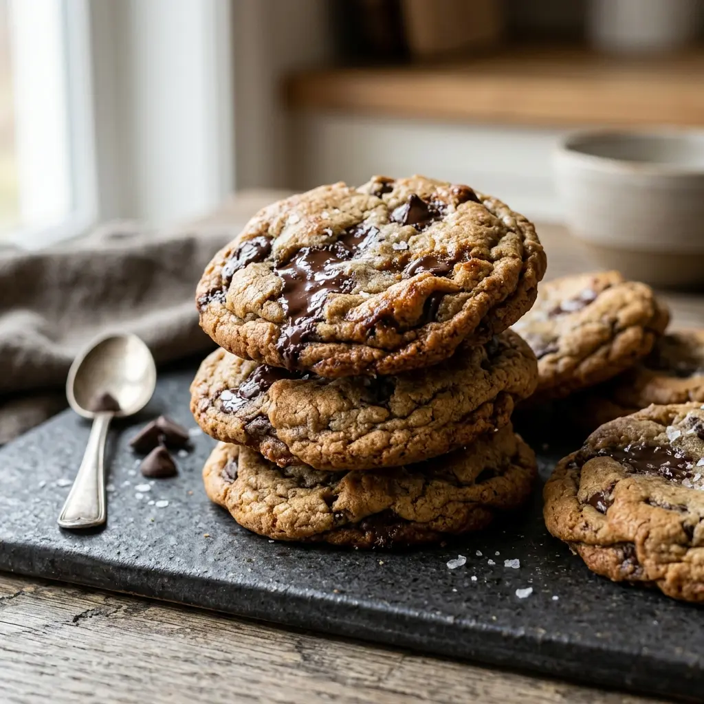 Cookies aux pépites de chocolat prêt à servir comme dessert ou pâtisserie maison