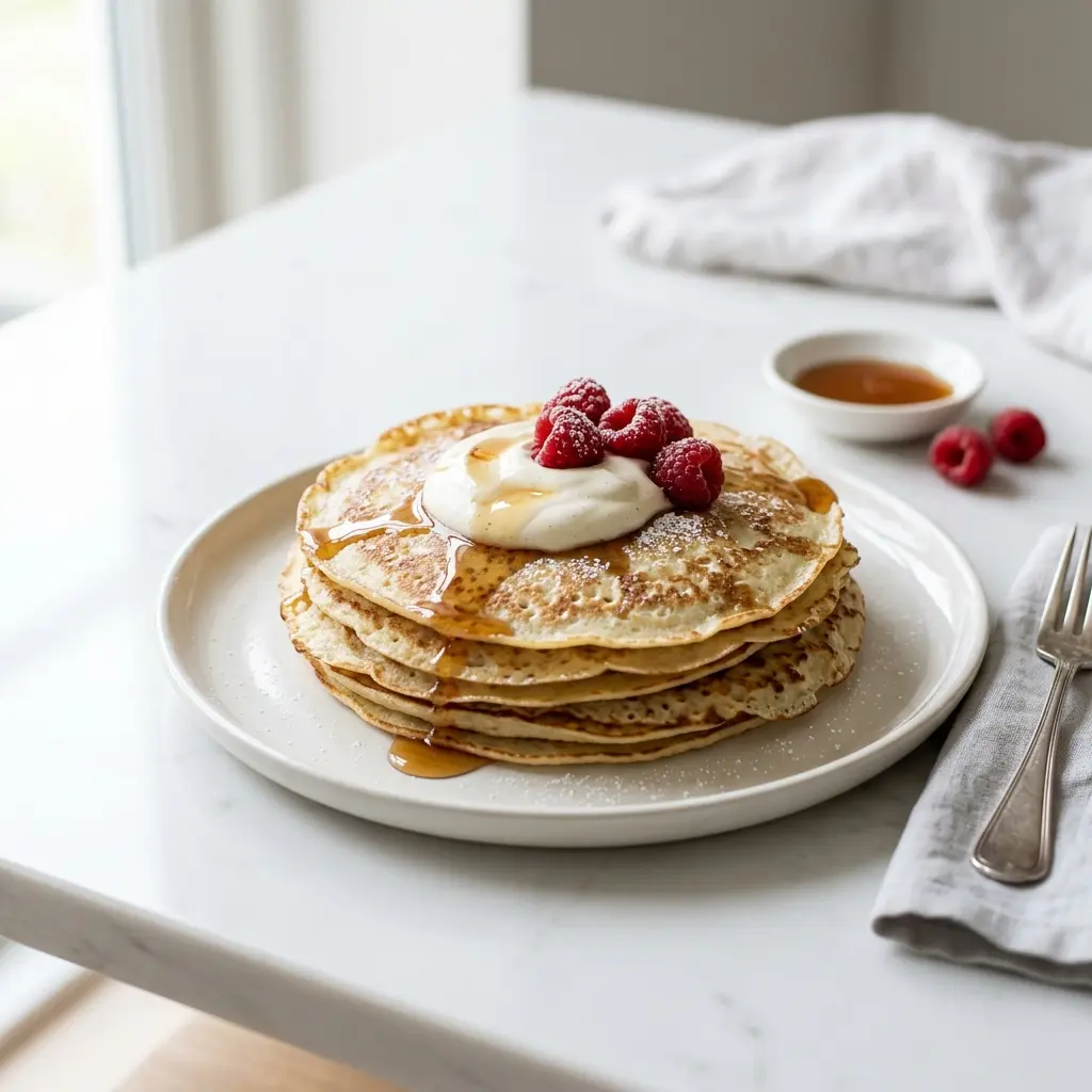 Crêpes classiques prêt à servir comme dessert ou pâtisserie maison