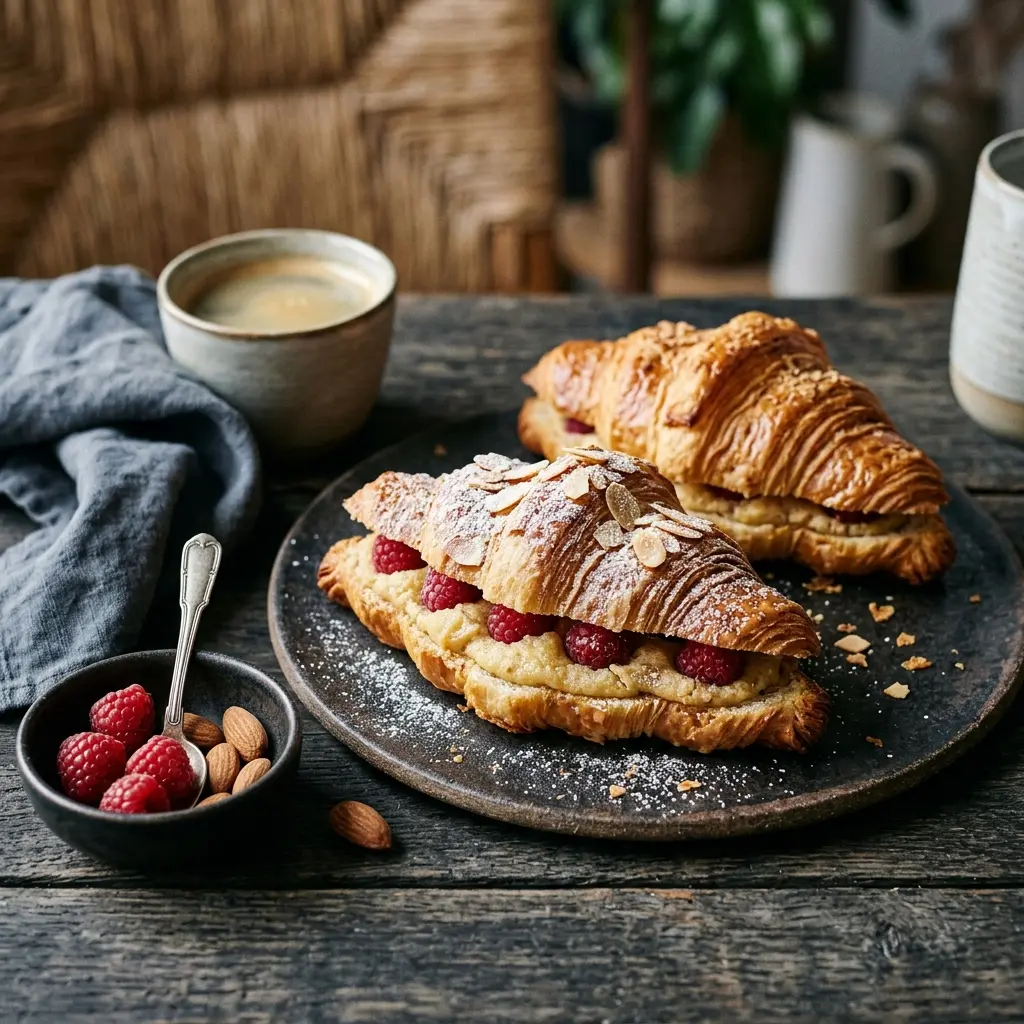 Croissant garni prêt à servir comme plat maison