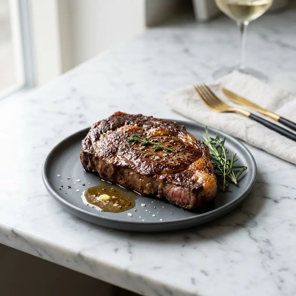 Entrecôte de veau à la poêle prêt à servir comme plat maison