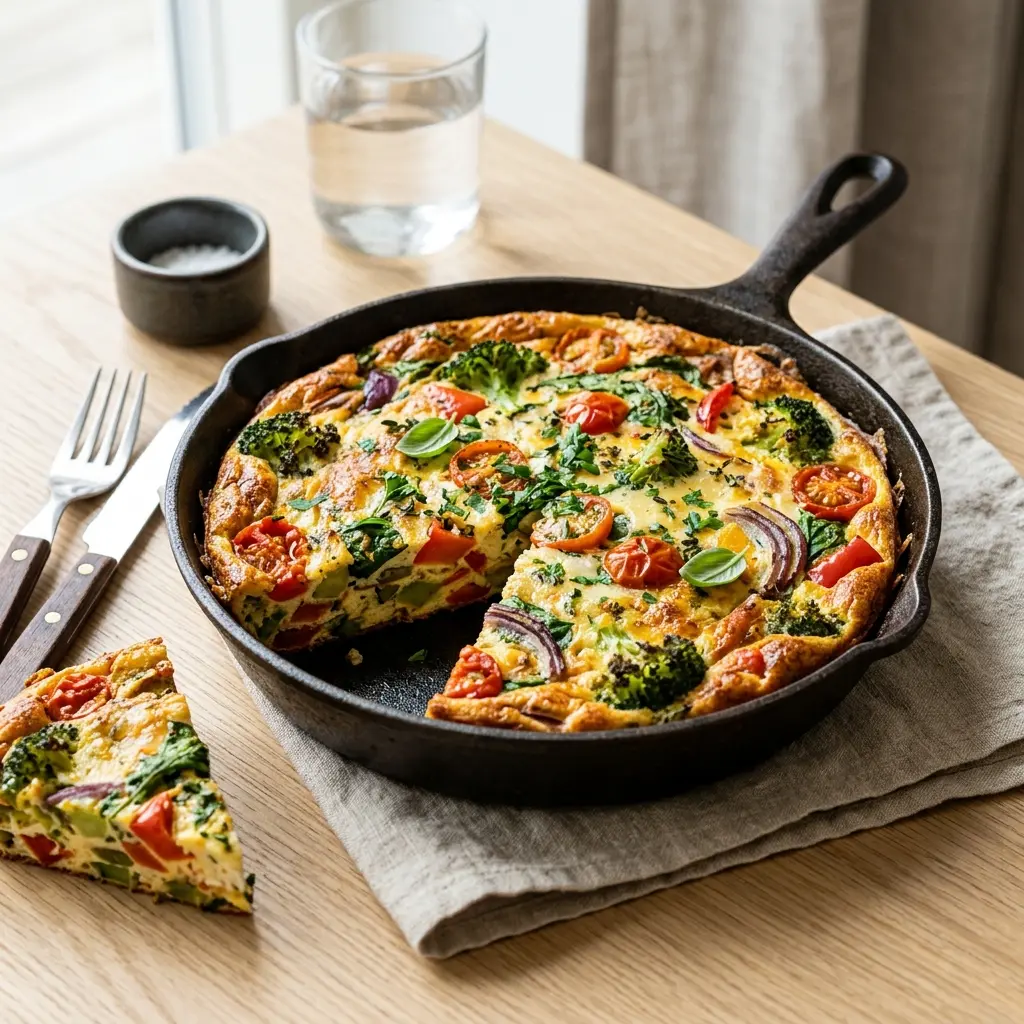 Frittata aux légumes prêt à servir comme plat maison