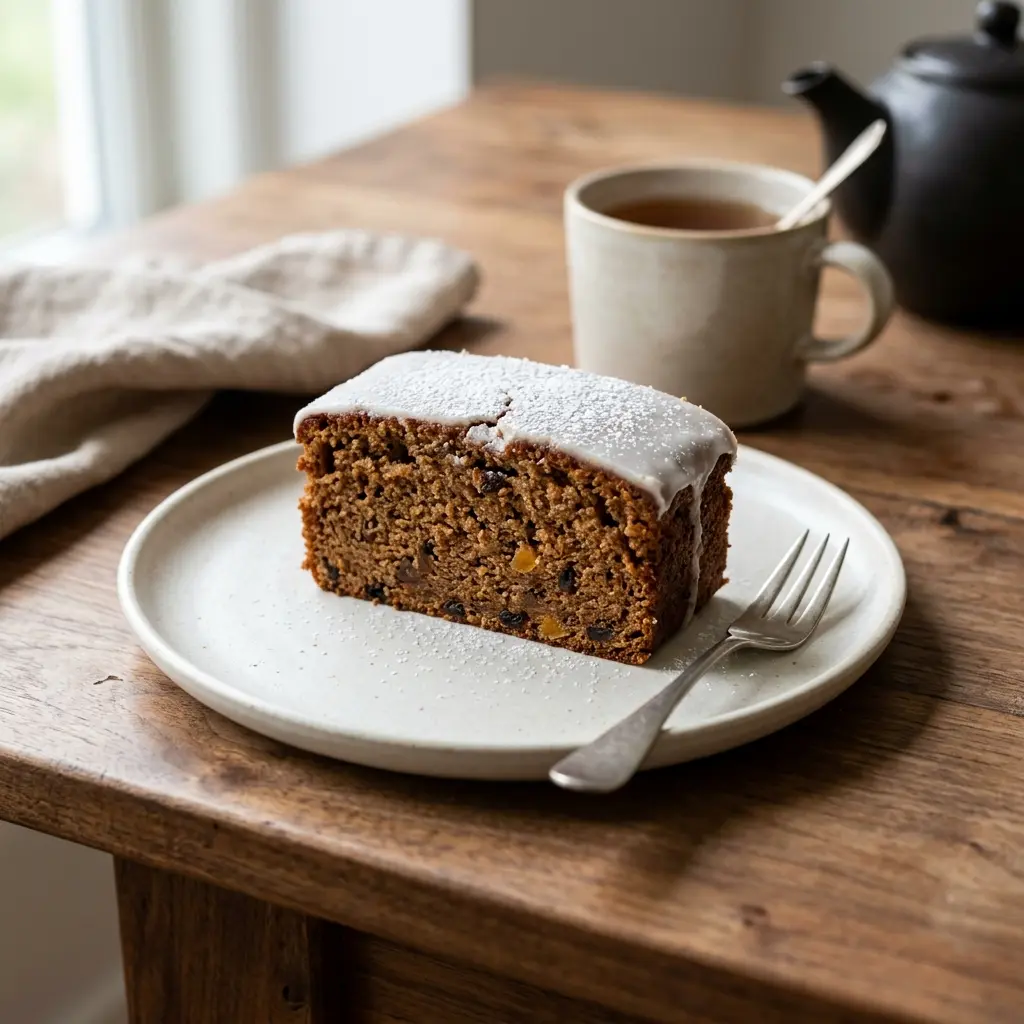 Gâteau aux épices classique prêt à servir comme dessert ou pâtisserie maison