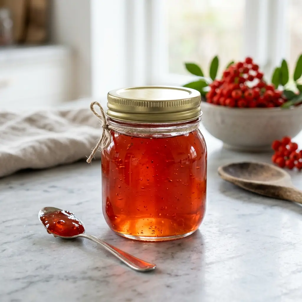 Gelée de sorbier prêt à servir comme plat maison