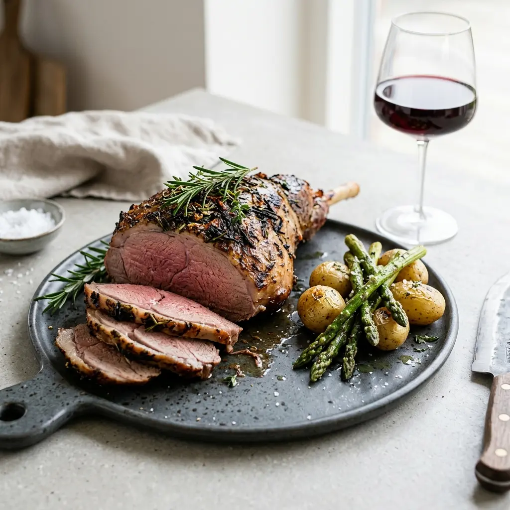 Gigot d’agneau grillé prêt à servir comme plat maison