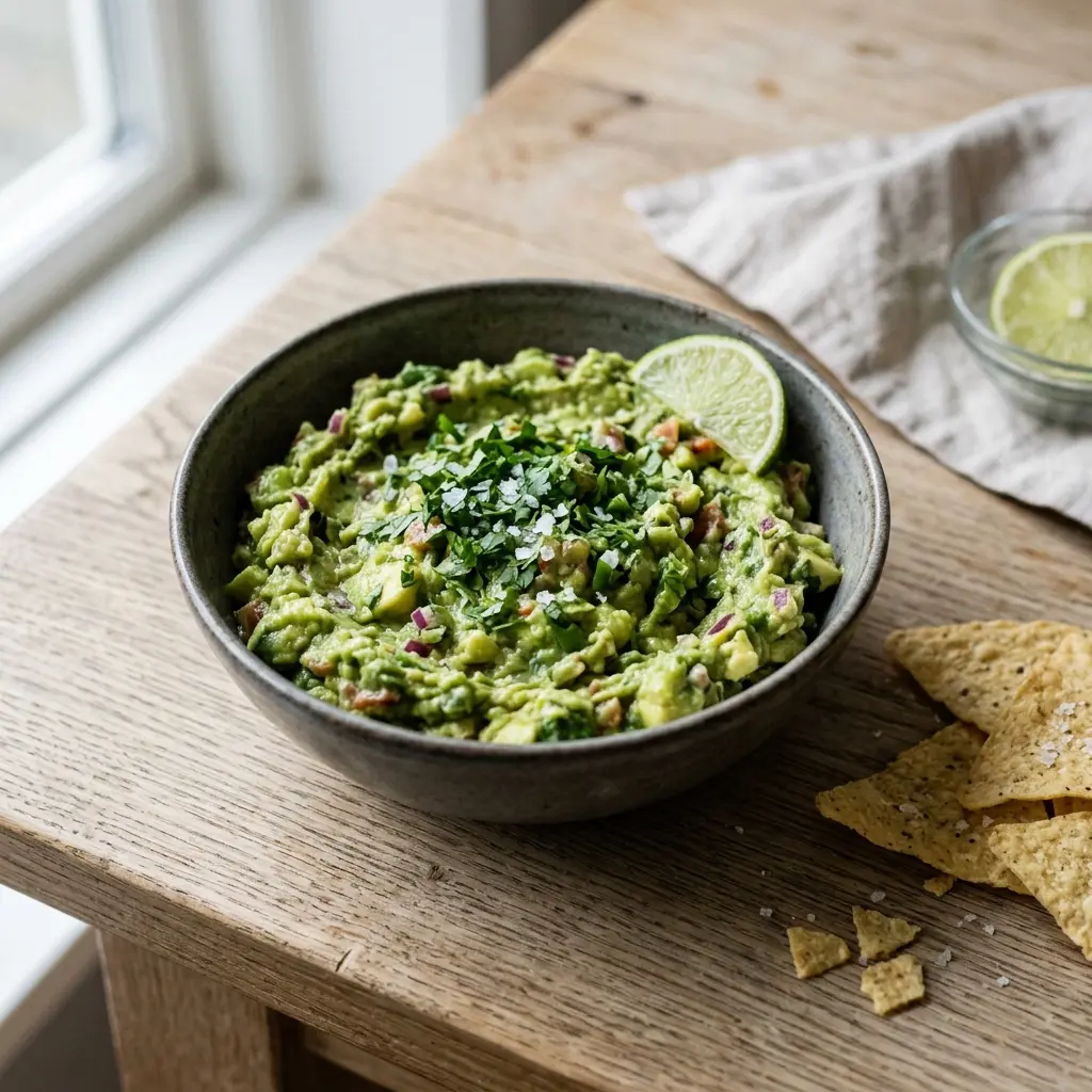 Guacamole maison prêt à servir comme plat maison