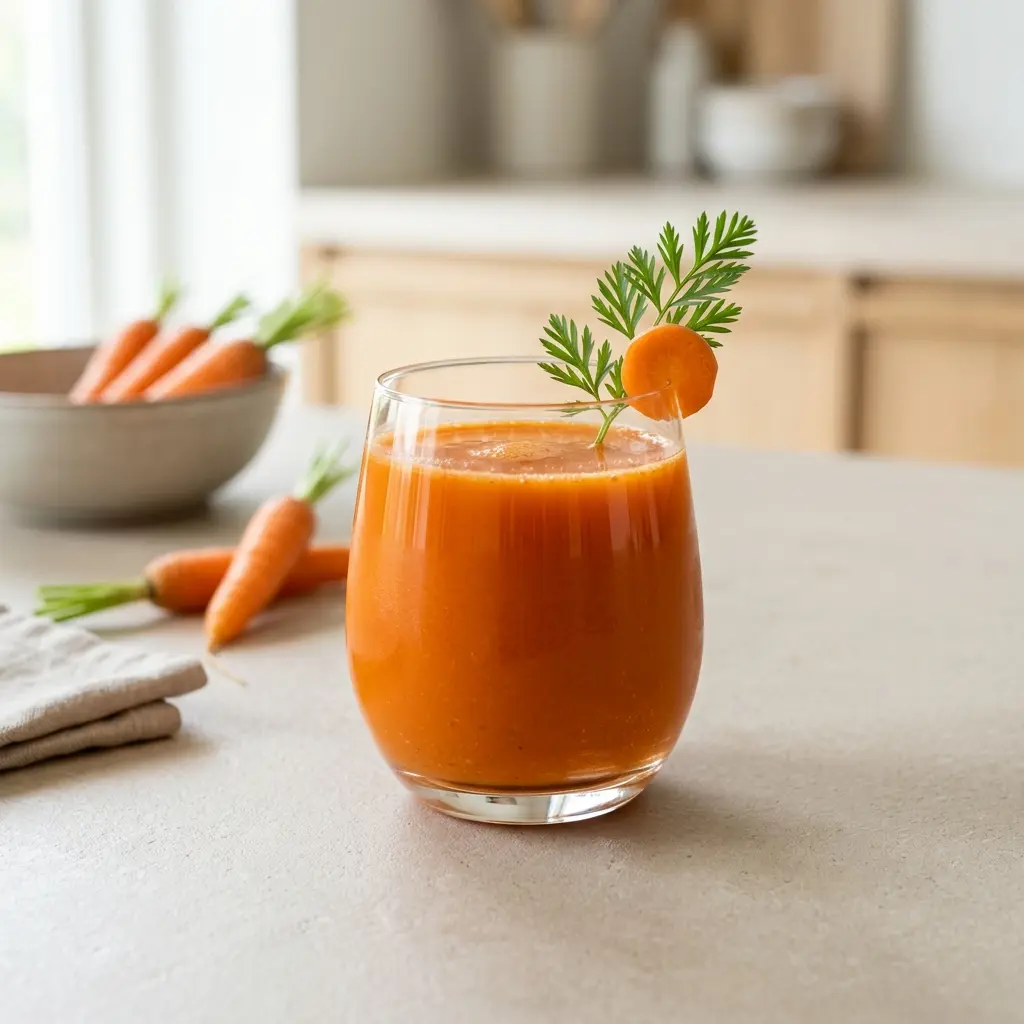 Jus de carotte servi frais comme boisson maison