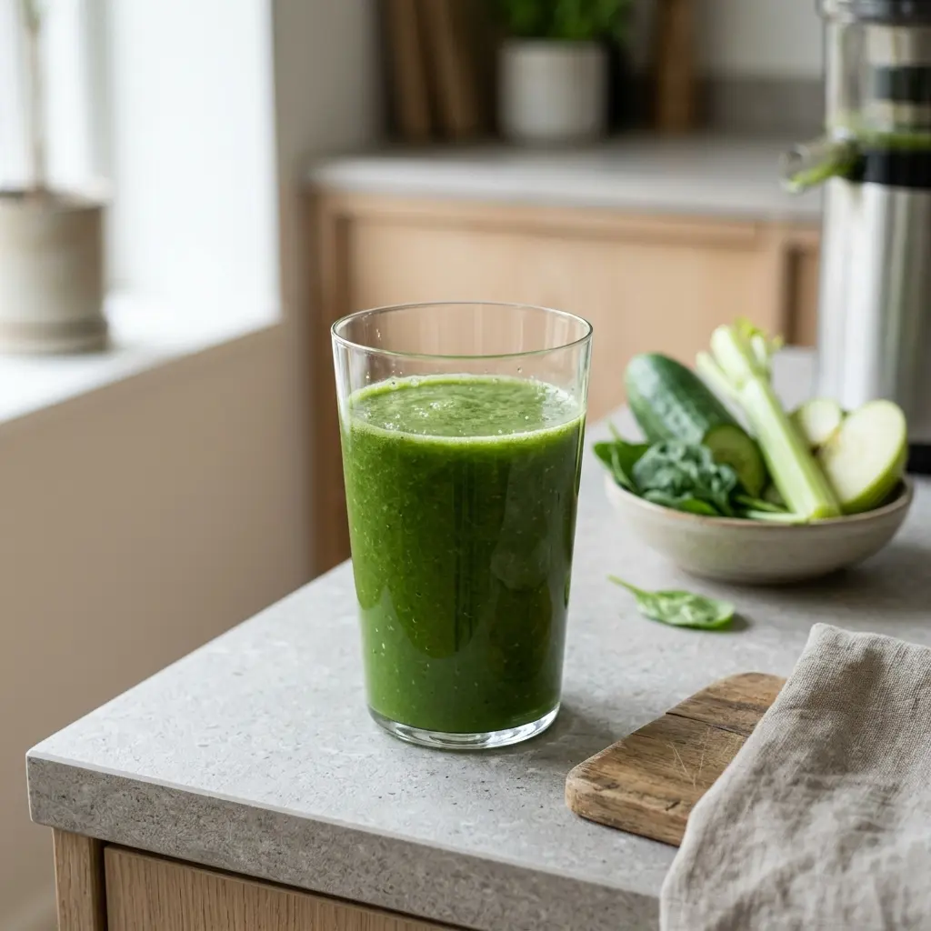 Jus de légumes servi frais comme boisson maison
