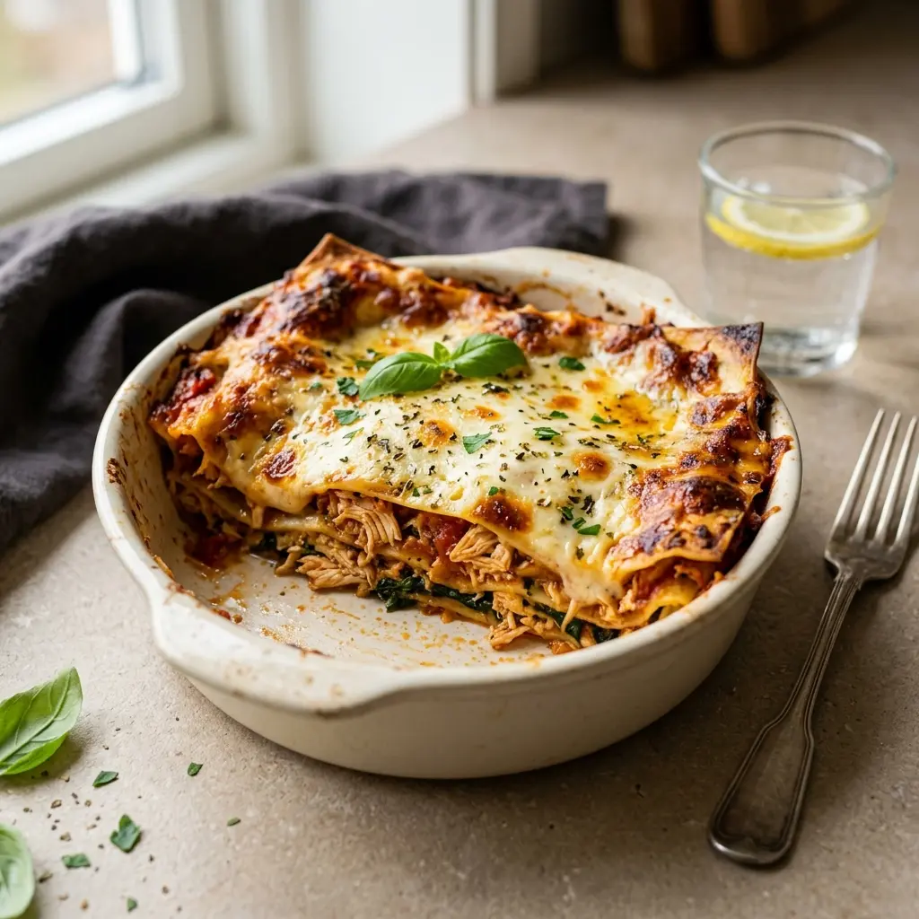 Lasagnes au poulet prêt à servir comme plat maison