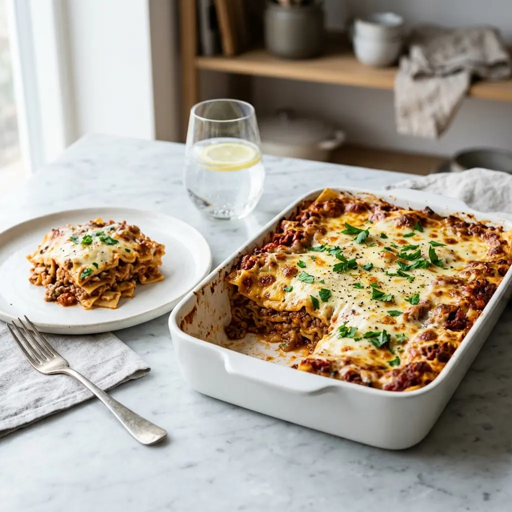 Lasagnettes maison prêt à servir comme plat maison