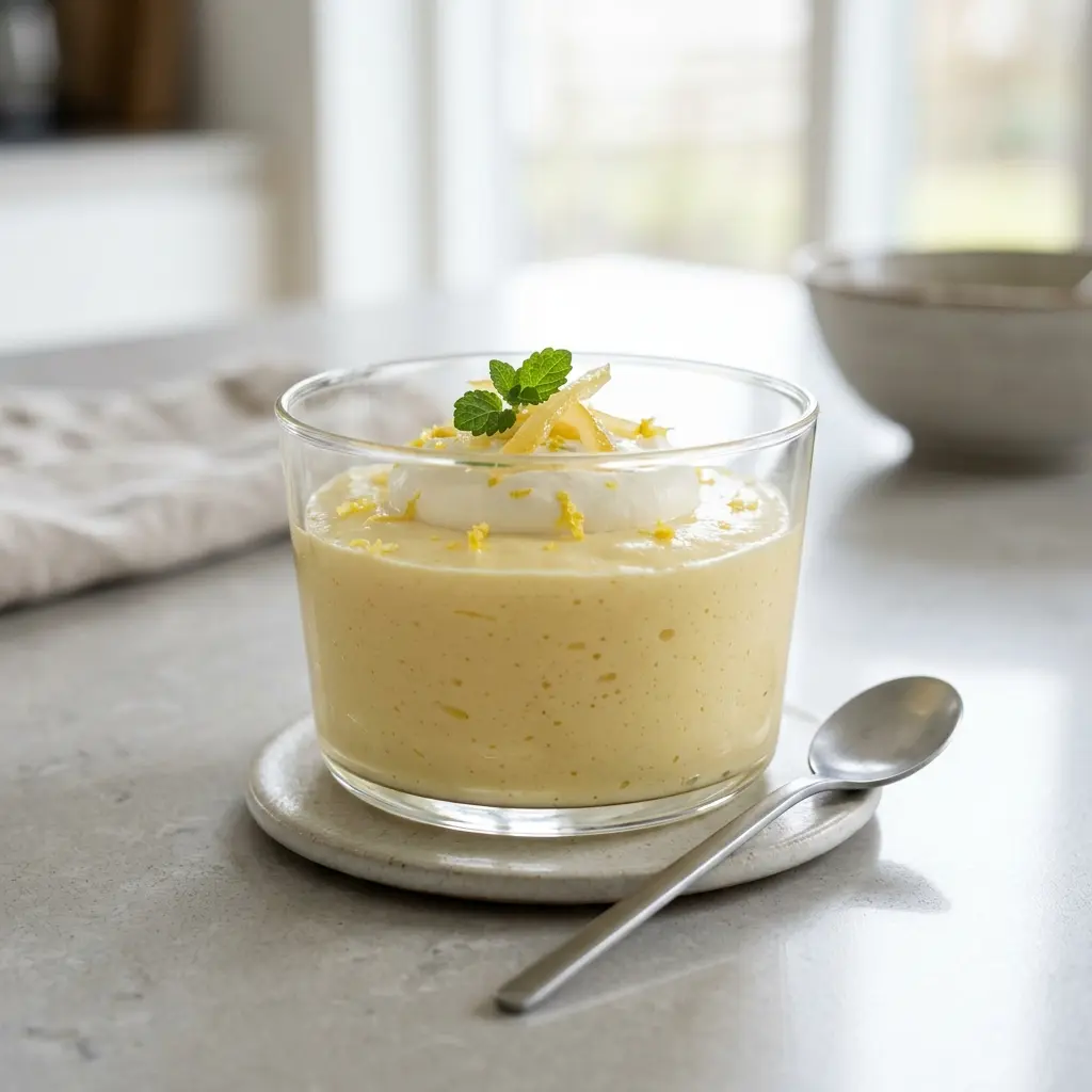 Mousse au citron prêt à servir comme plat maison