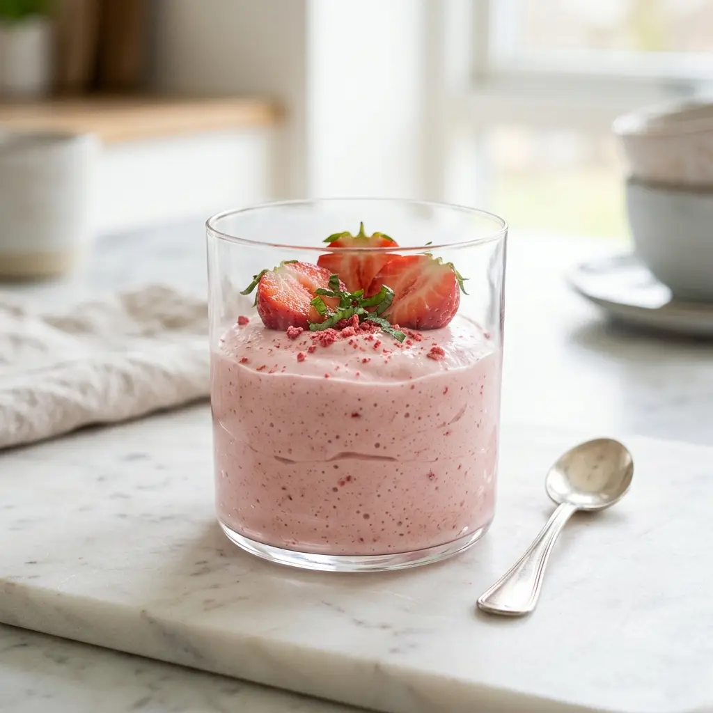 Mousse de fraises prêt à servir comme plat maison