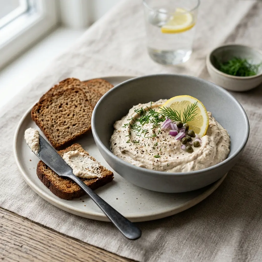 Mousse de thon à la crème fraîche prêt à servir comme plat maison