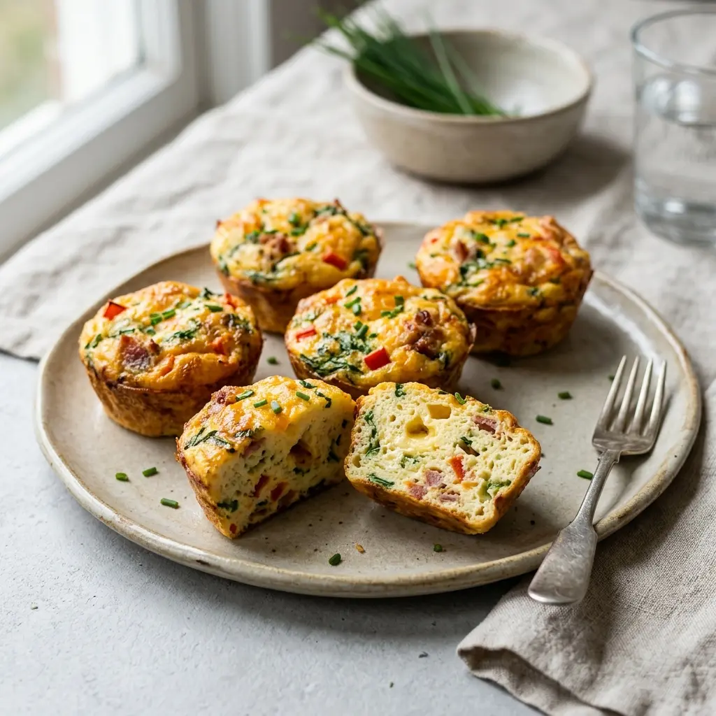 Muffins aux œufs prêt à servir comme dessert ou pâtisserie maison