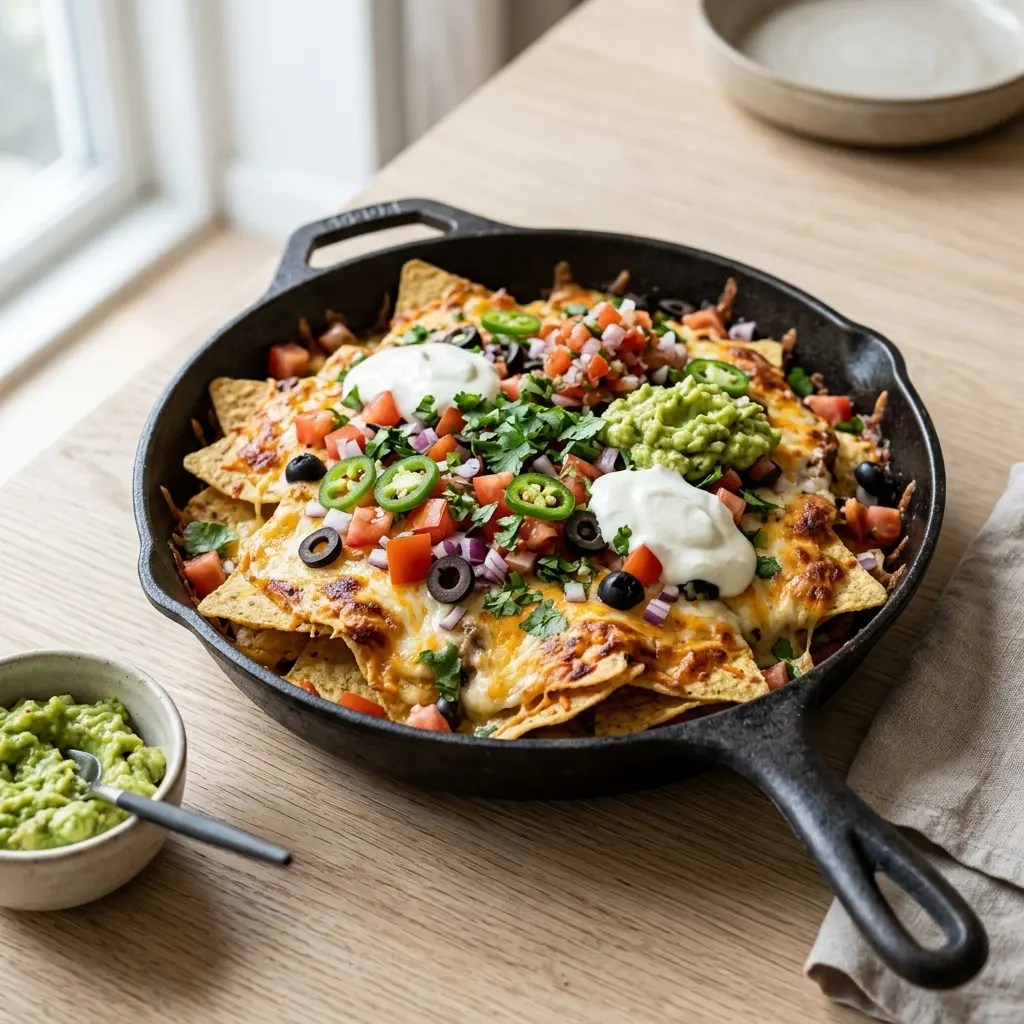 Nachos gratinés prêt à servir comme plat maison