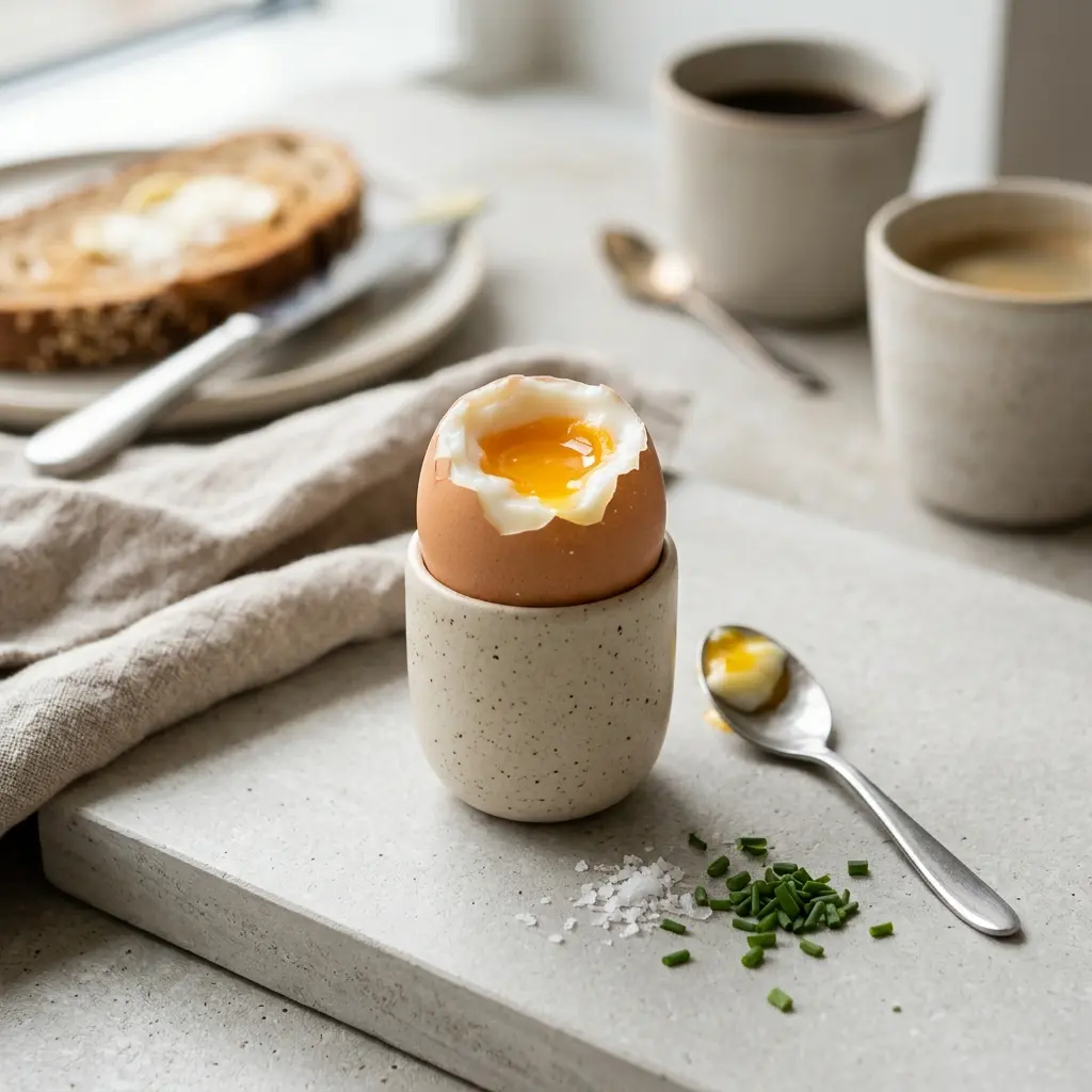Œuf à la coque prêt à servir comme plat maison