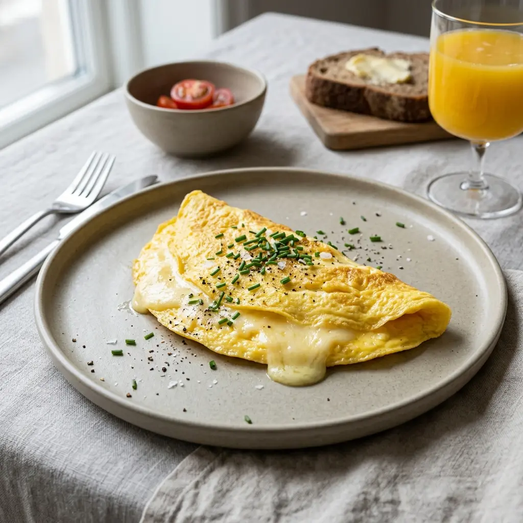 Omelette au fromage prêt à servir comme plat maison