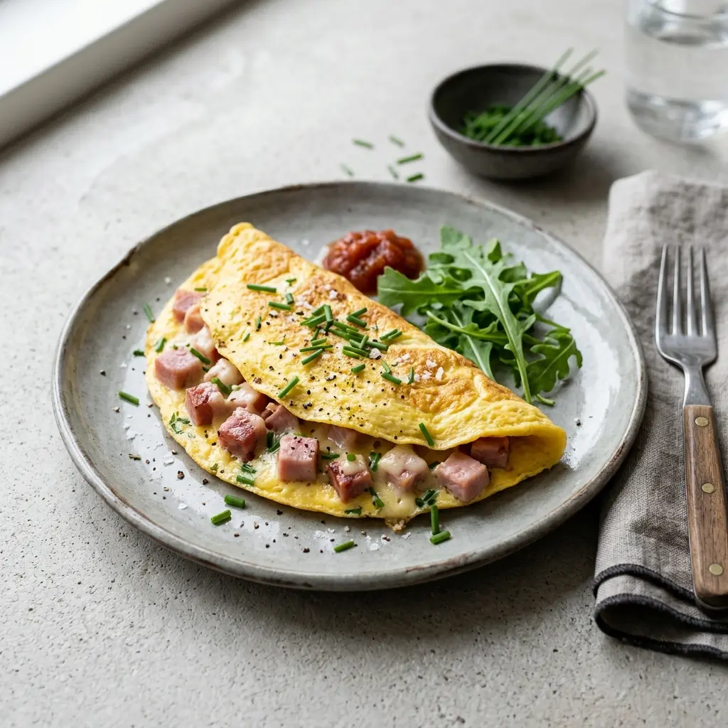 Omelette au jambon prêt à servir comme plat maison