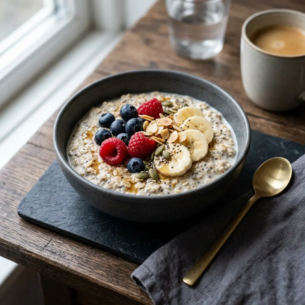Overnight oats prêt à servir comme plat maison