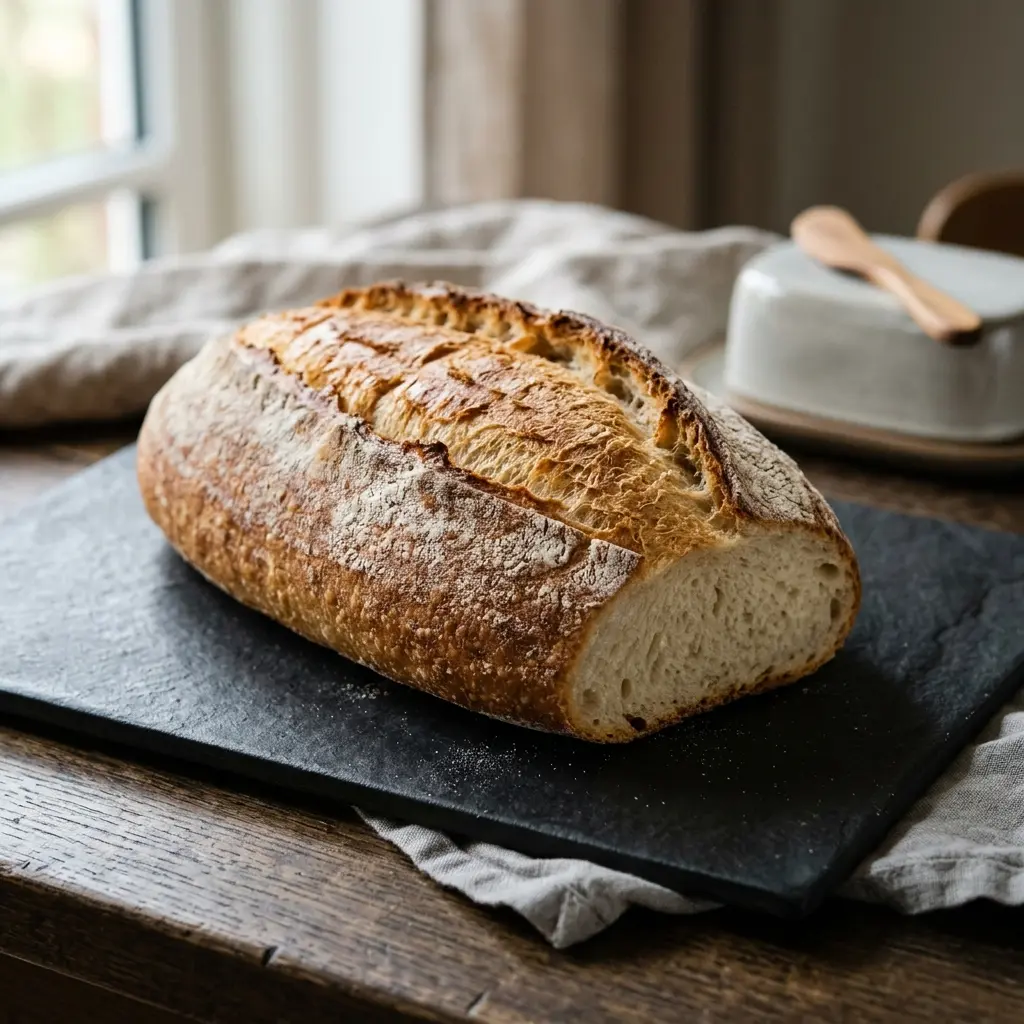 Pain blanc prêt à servir comme pain, pizza ou pâte maison