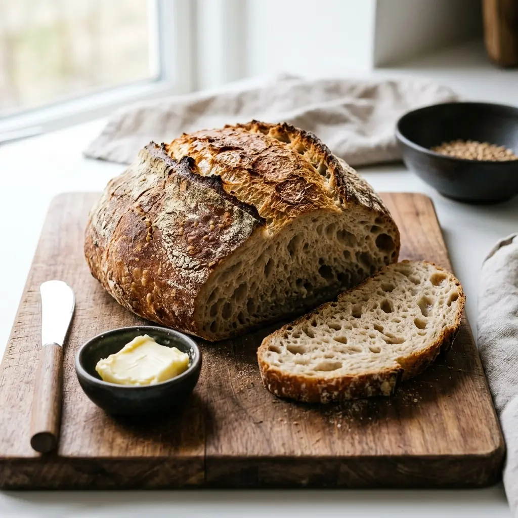 Pain cocotte prêt à servir comme pain, pizza ou pâte maison