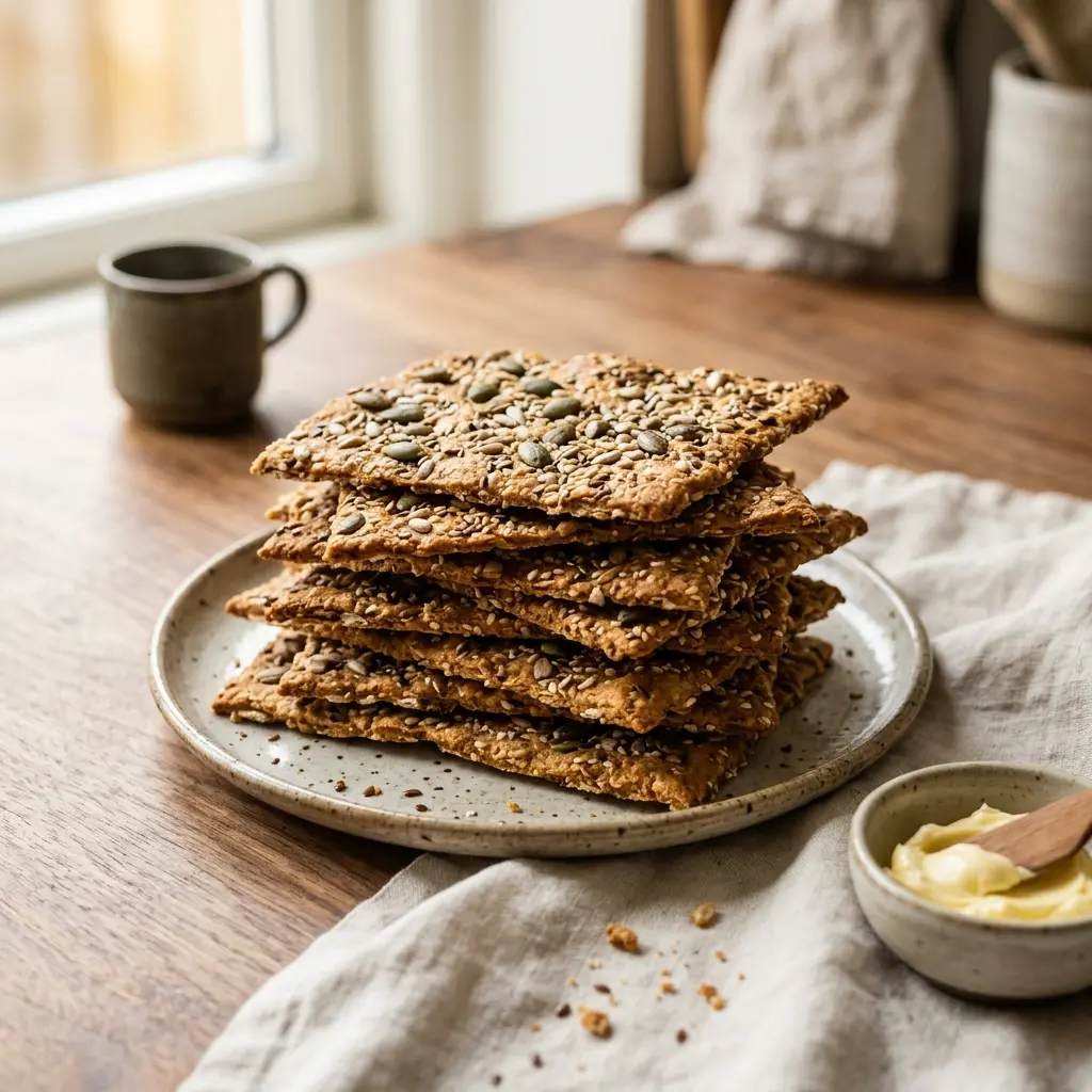 Pain croustillant suédois maison prêt à servir comme pain, pizza ou pâte maison