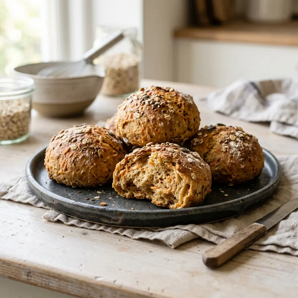 Petits pains aux carottes prêt à servir comme plat maison