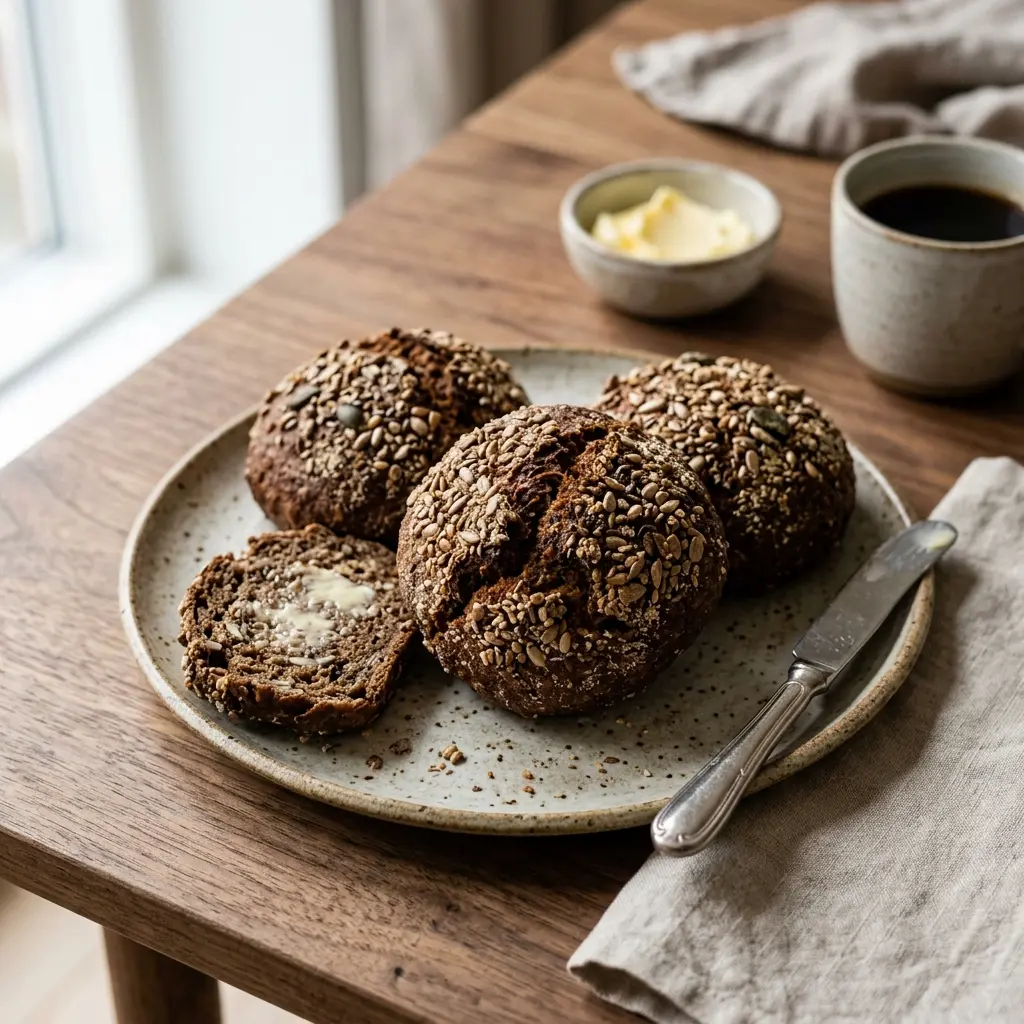 Petits pains de seigle prêt à servir comme plat maison