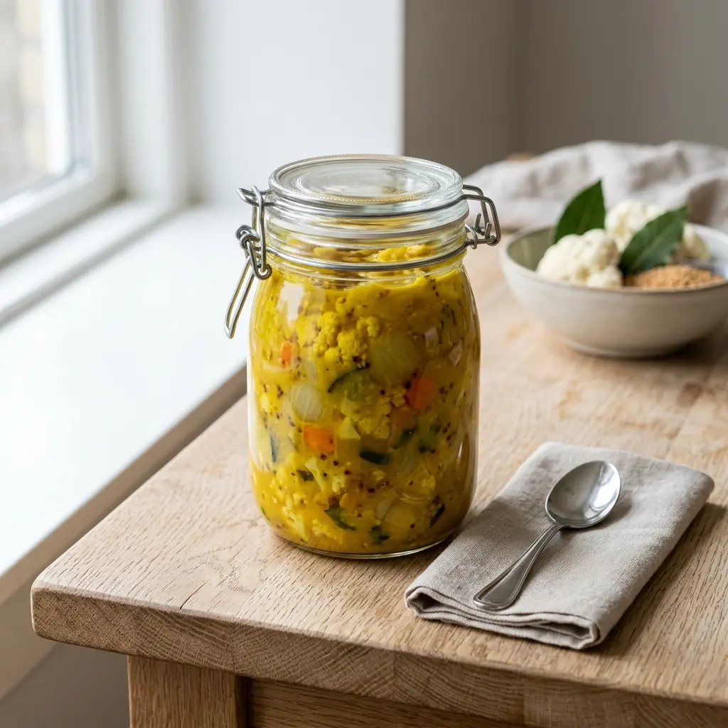 Piccalilli maison prêt à servir comme plat maison