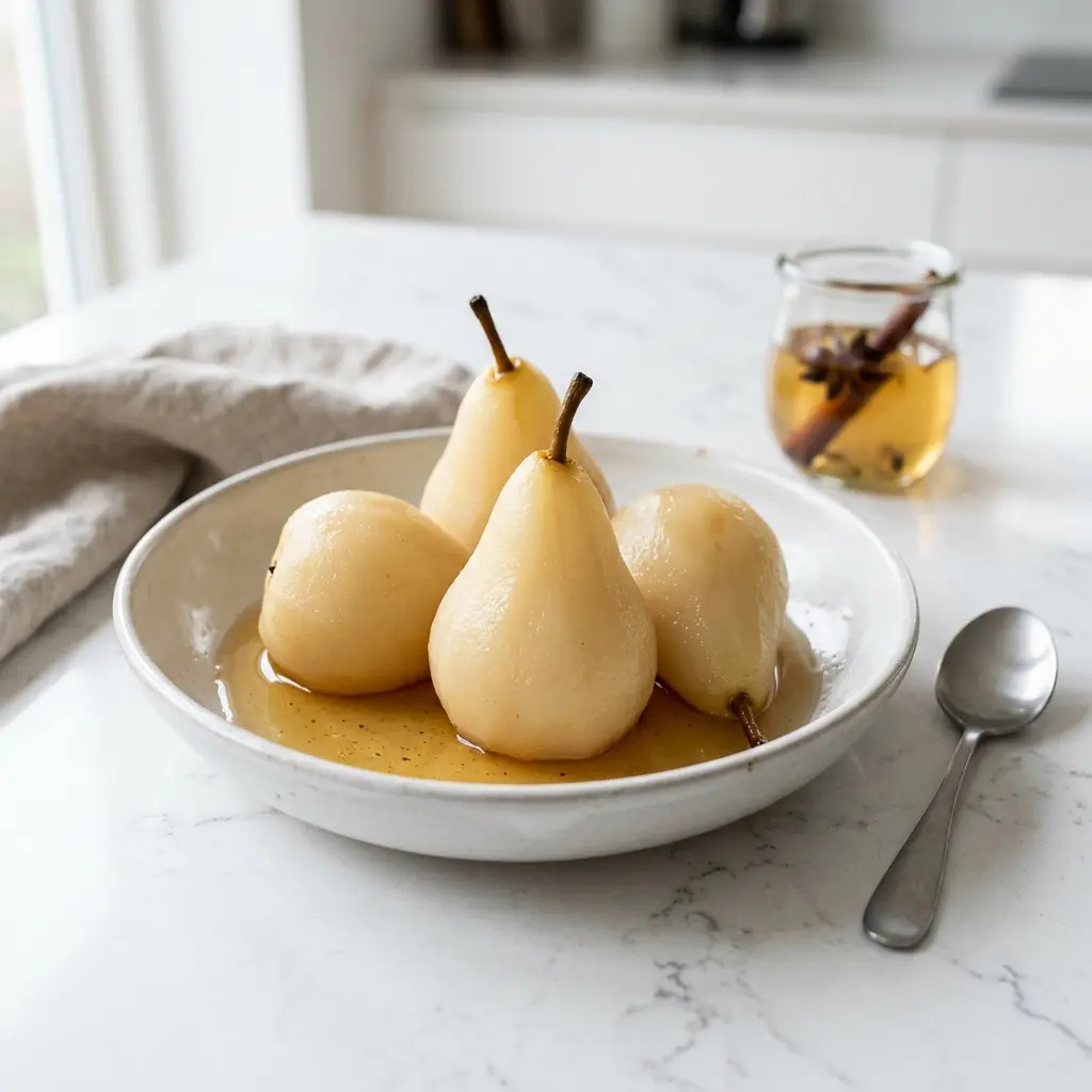 Poires au sirop prêt à servir comme plat maison