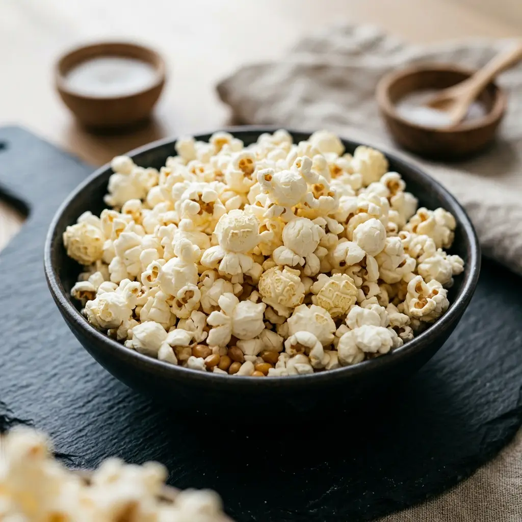 Pop-corn maison prêt à servir comme plat maison
