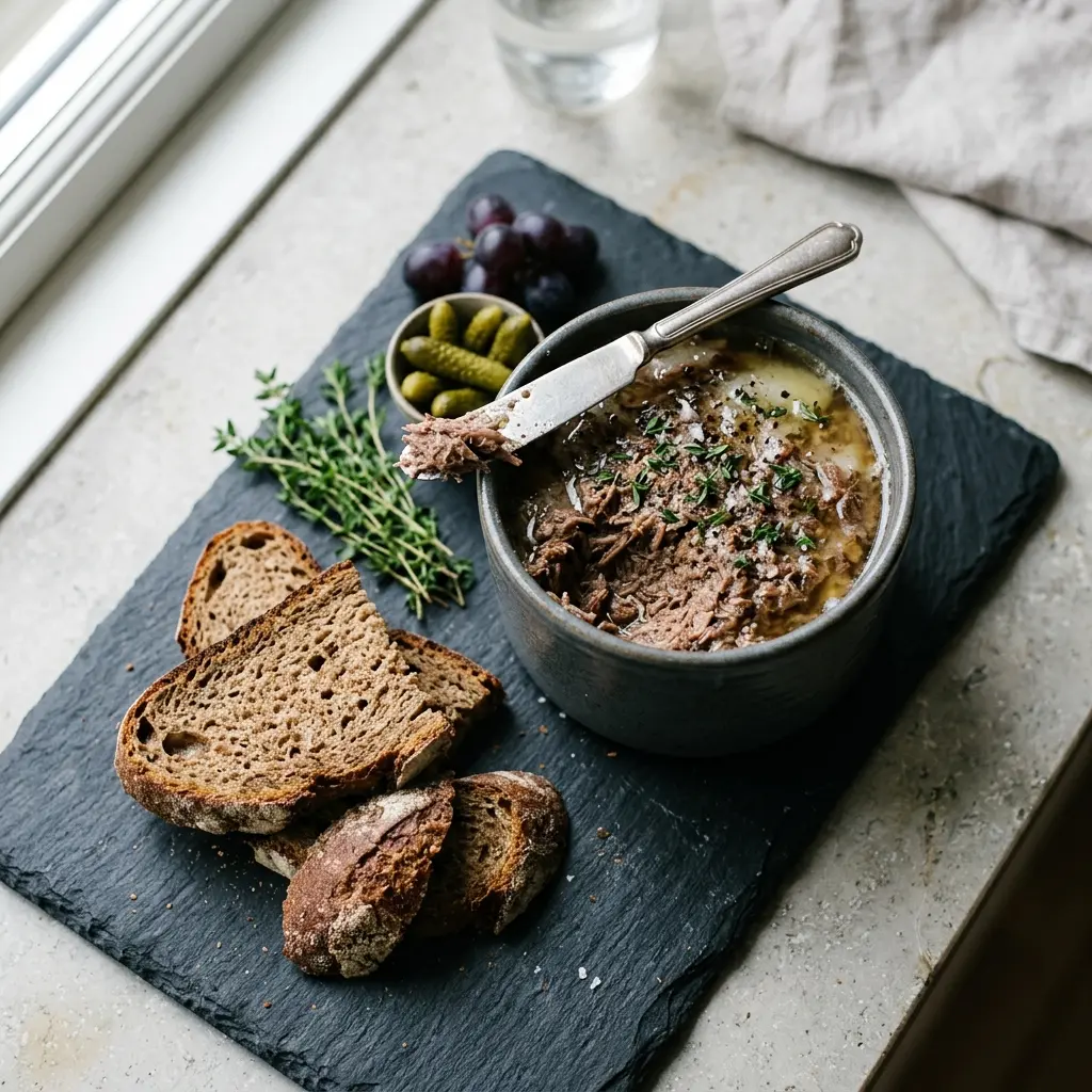 Rillettes de canard prêt à servir comme plat maison
