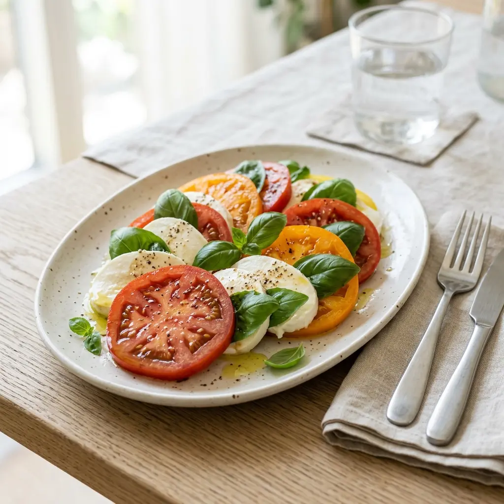 Salade caprese servi en salade fraîche