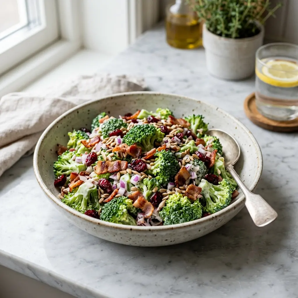 Salade de brocoli classique servi en salade fraîche