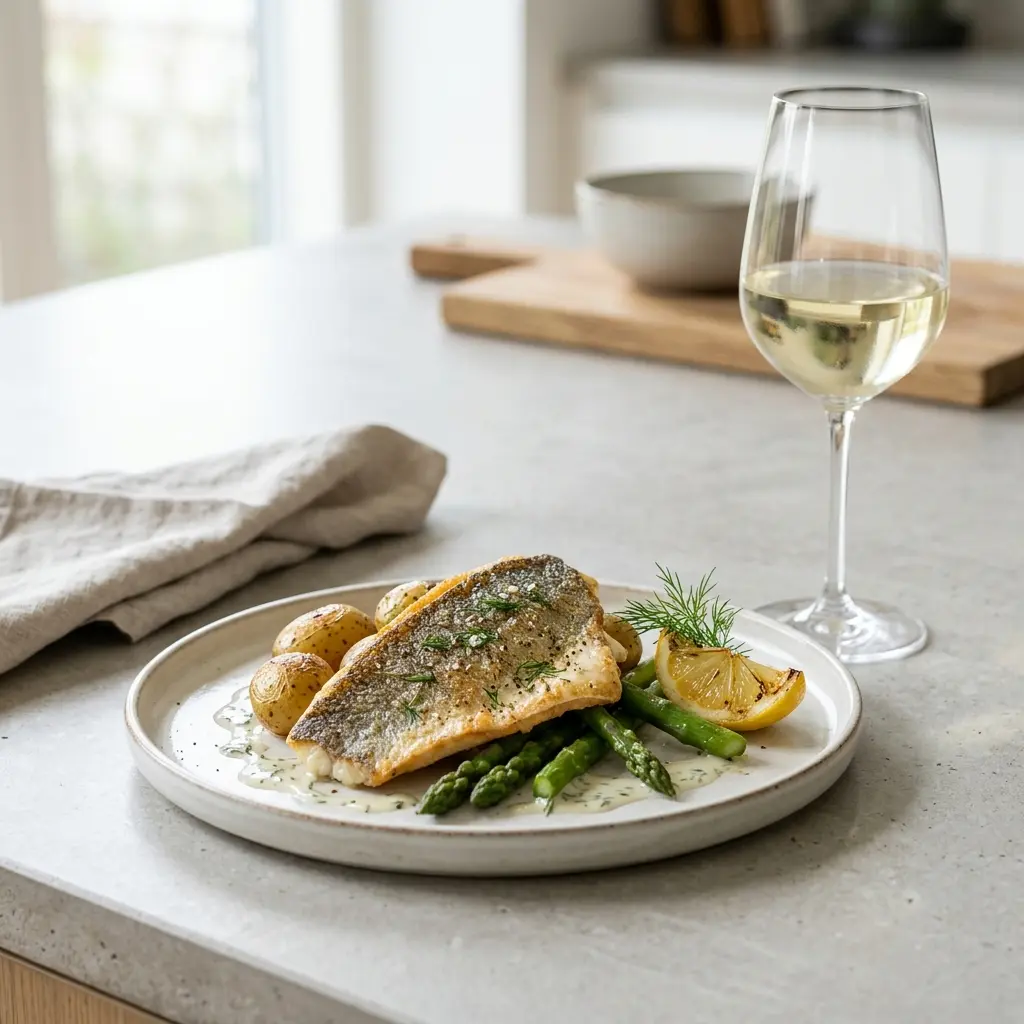 Sandre poêlé prêt à servir comme plat maison