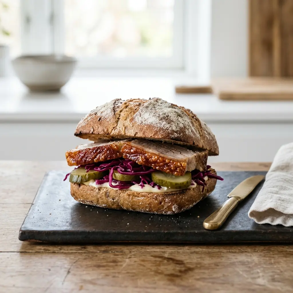 Sandwich au rôti de porc prêt à servir comme plat maison