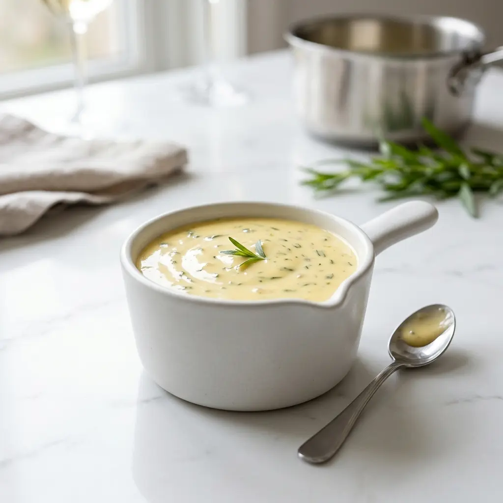 Sauce béarnaise présenté dans un bol comme sauce ou accompagnement