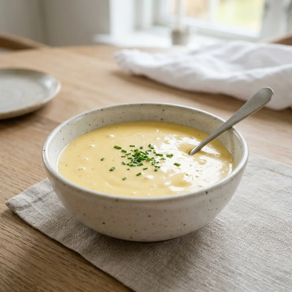 Sauce hollandaise maison présenté dans un bol comme sauce ou accompagnement