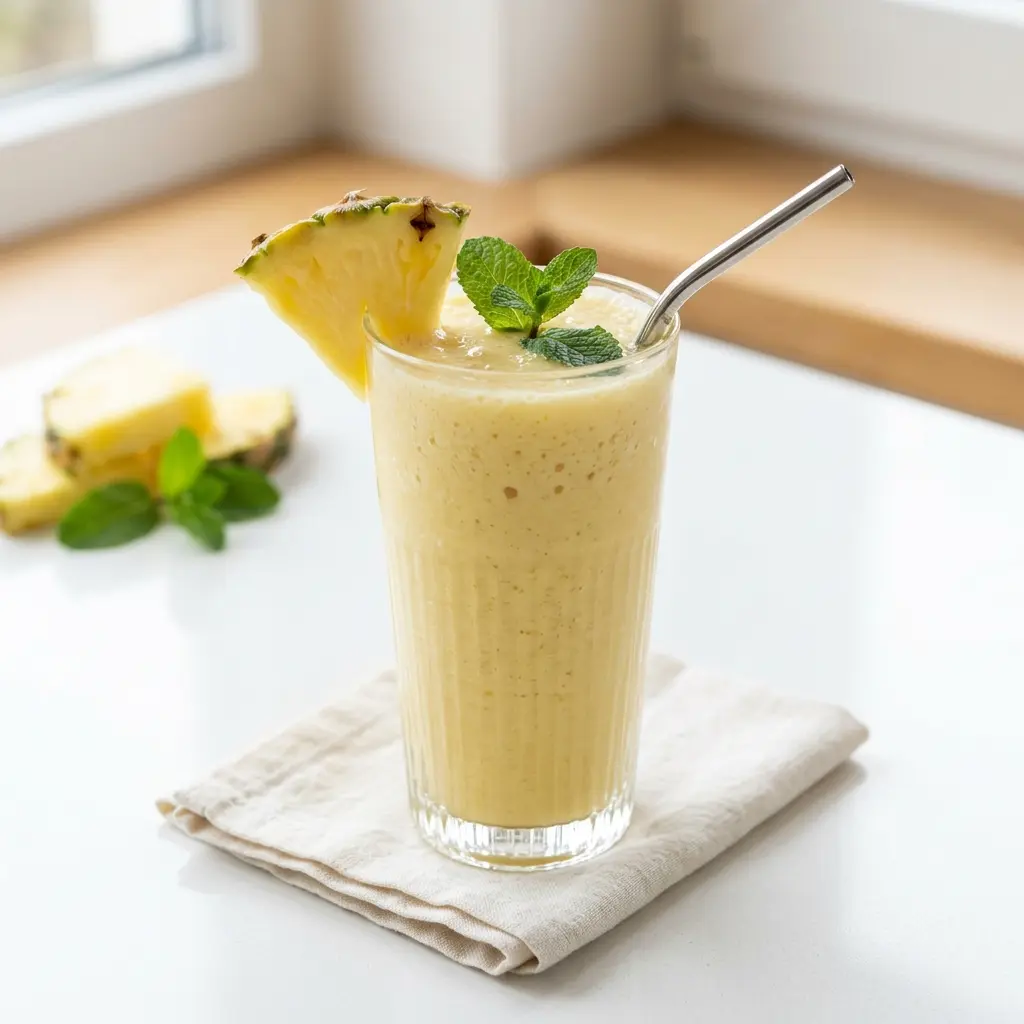 Smoothie à l’ananas servi frais comme boisson maison