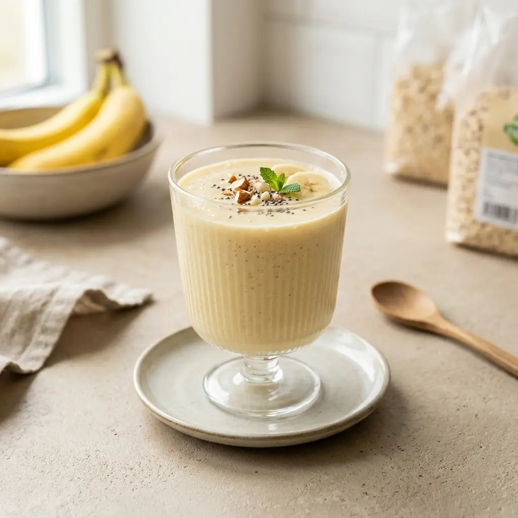 Smoothie à la banane servi frais comme boisson maison