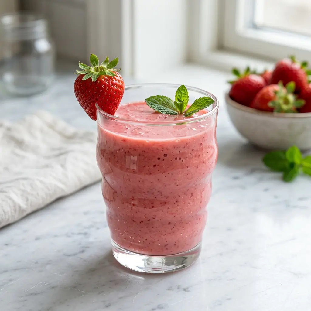 Smoothie à la fraise servi frais comme boisson maison